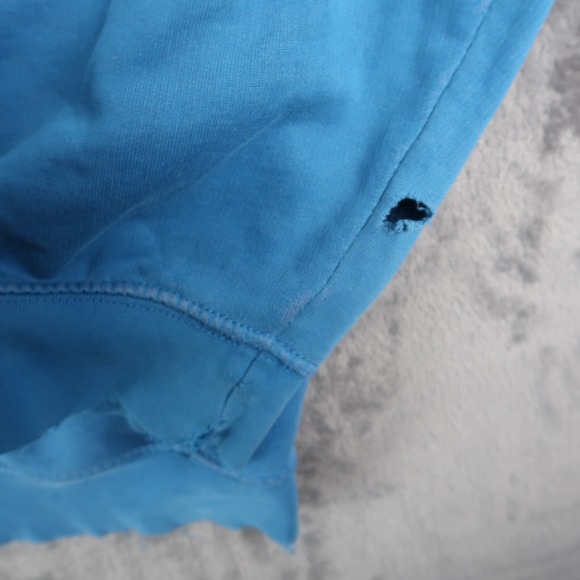 Vintage Y2K Nike Gray Tag Blue Hoodie Size L Large Mini Swoosh Thrashed - Picture 8 of 16